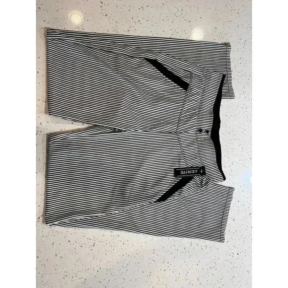 Lemite pants black and white striped NWT girls poly spandex l/xl - Picture 1 of 8